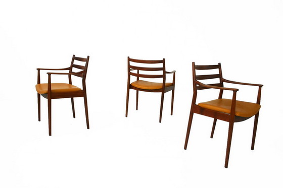 Image 1 of 1 of 2 Arne Vodder for France & Son, Mid Century Teak Dining / Desk Chair / Stuhl, new aniline leather