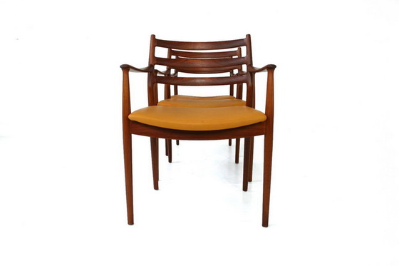 Image 1 of 1 of 2 Arne Vodder for France & Son, Mid Century Teak Dining / Desk Chair / Stuhl, new aniline leather