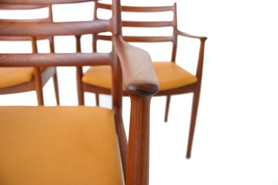 Image 1 of 1 of 2 Arne Vodder for France & Son, Mid Century Teak Dining / Desk Chair / Stuhl, new aniline leather