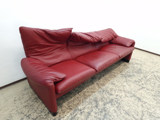 Cassina Maralunga three-seater leather sofa designer sofa Vico Magistretti