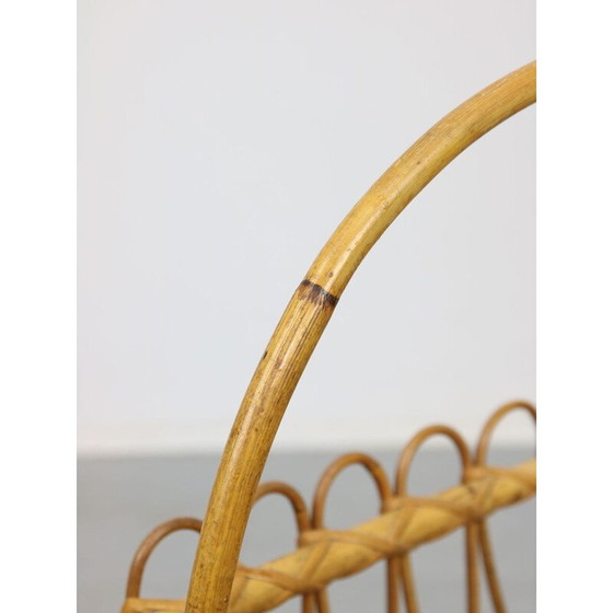 Image 1 of Vintage rattan newspaper magazine rack