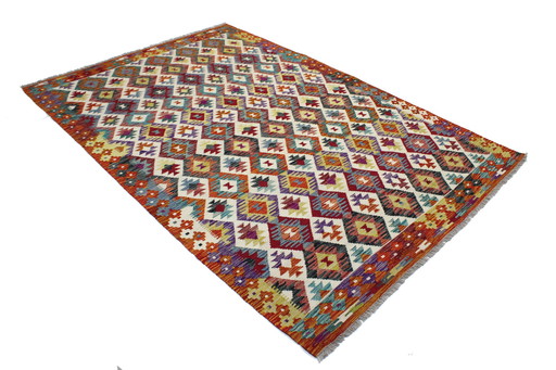 Original Old Style Kelim Afghan 245 X165 Cm Top Condition