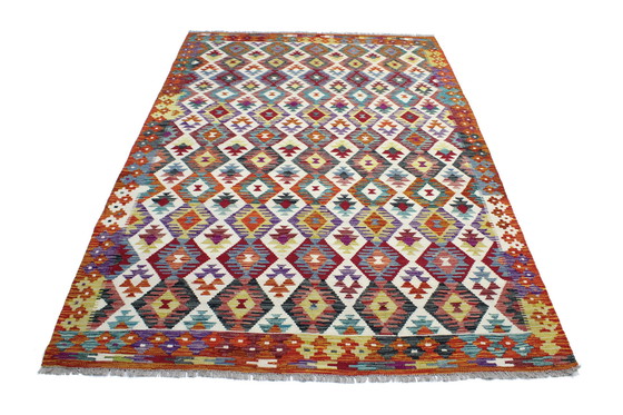 Image 1 of Kilim afgano originale in stile antico, 245 x 165 cm, condizioni eccellenti