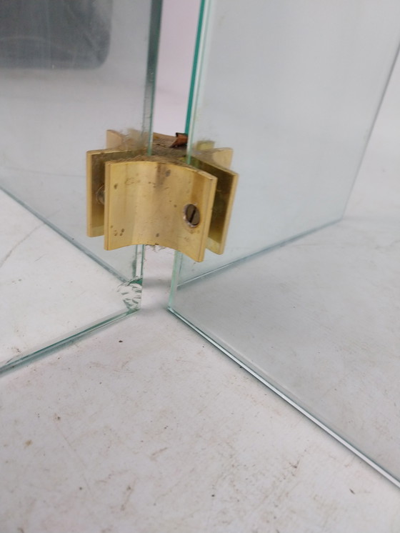 Image 1 of 2 x glass side table by Peter Ghyczy 1970's.  Small chip see photo