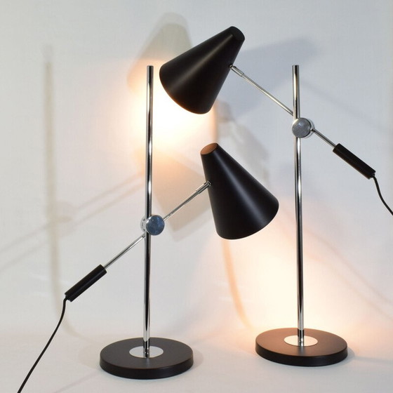 Image 1 of Lampada da scrivania orientabile in metallo nero