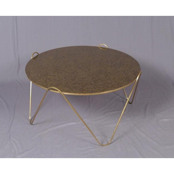 Image 1 of Vintage round brass coffee table, Italy 1960