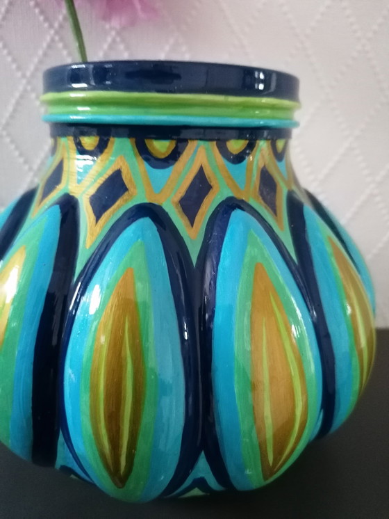 Image 1 of Hand-painted Vase, Artist Evalien Ritmeester