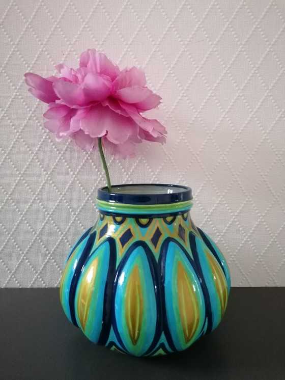 Image 1 of Hand-painted Vase, Artist Evalien Ritmeester