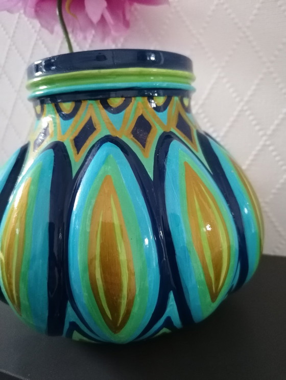 Image 1 of Hand-painted Vase, Artist Evalien Ritmeester