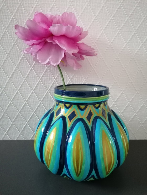 Image 1 of Hand-painted Vase, Artist Evalien Ritmeester