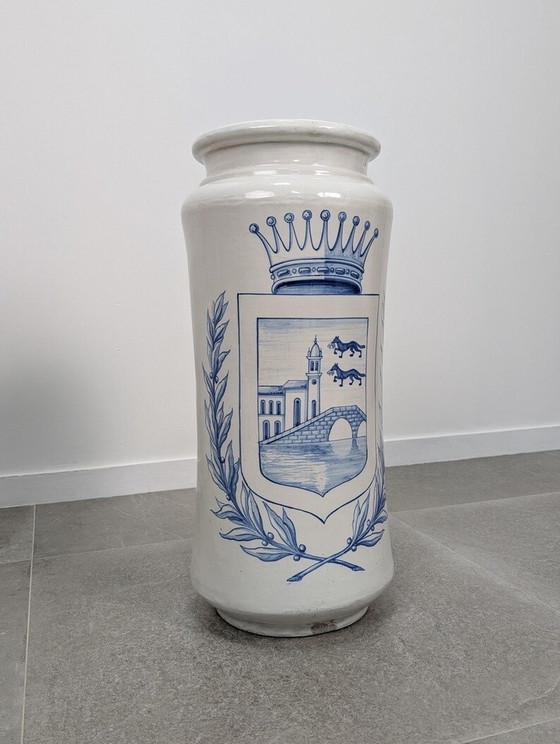 Image 1 of Antique Talavera Ceramic Umbrella Stand