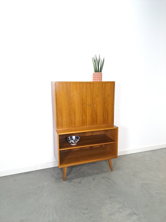 Image 1 of A.M.T. veneer cabinet with open shelves, wall cabinet