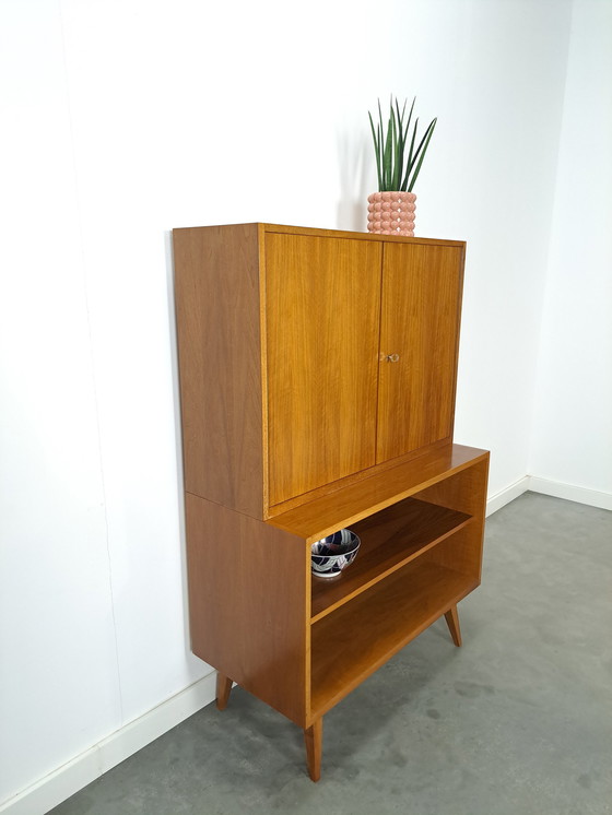 Image 1 of A.M.T. veneer cabinet with open shelves, wall cabinet