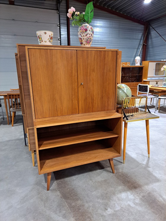 Image 1 of A.M.T. veneer cabinet with open shelves, wall cabinet