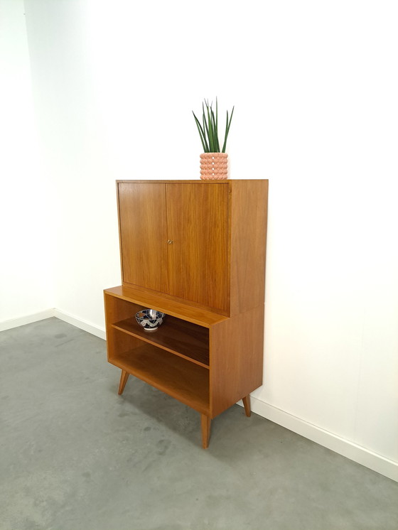 Image 1 of A.M.T. veneer cabinet with open shelves, wall cabinet