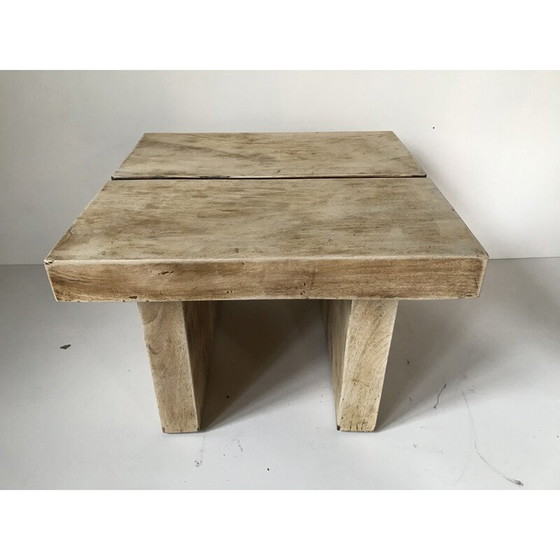 Image 1 of Vintage Brutalist coffee table in solid wood