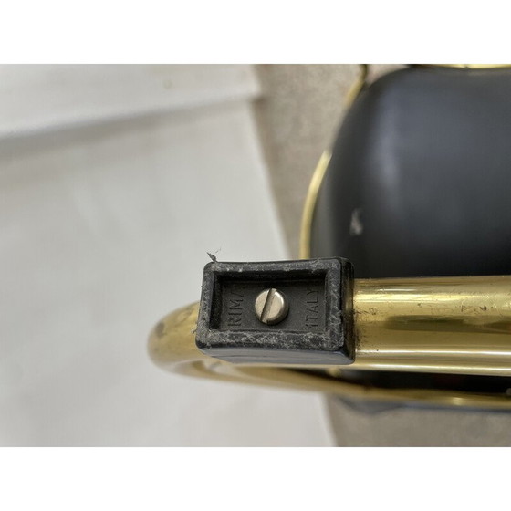 Image 1 of Set of 4 vintage Sabrina chairs in gold metal and faux leather by Gastone Rinaldi for Rima, Italy 1970