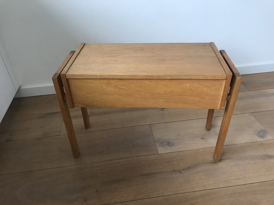 Image 1 of Mid century design side table sewing chest