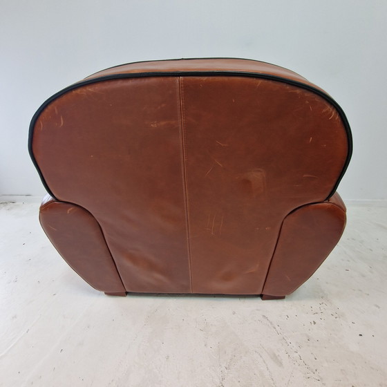 Image 1 of Set Of 2 Club Chairs And 1 Sofa In Saddle Leather By Jan Frantzen, Netherlands