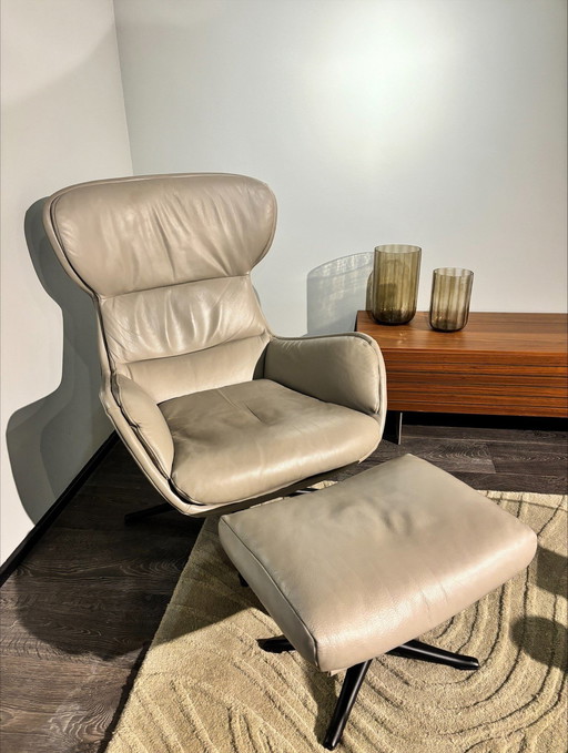 Armchair Reno With Footstool In Estoril From Boconcept