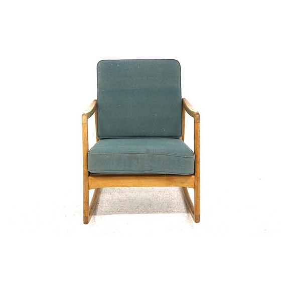 Image 1 of Vintage beechwood rocking chair by Ole Wanscher for France et Son, Denmark 1950