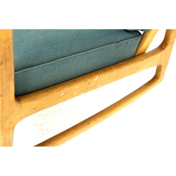 Image 1 of Vintage beechwood rocking chair by Ole Wanscher for France et Son, Denmark 1950