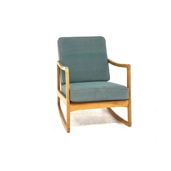 Image 1 of Vintage beechwood rocking chair by Ole Wanscher for France et Son, Denmark 1950