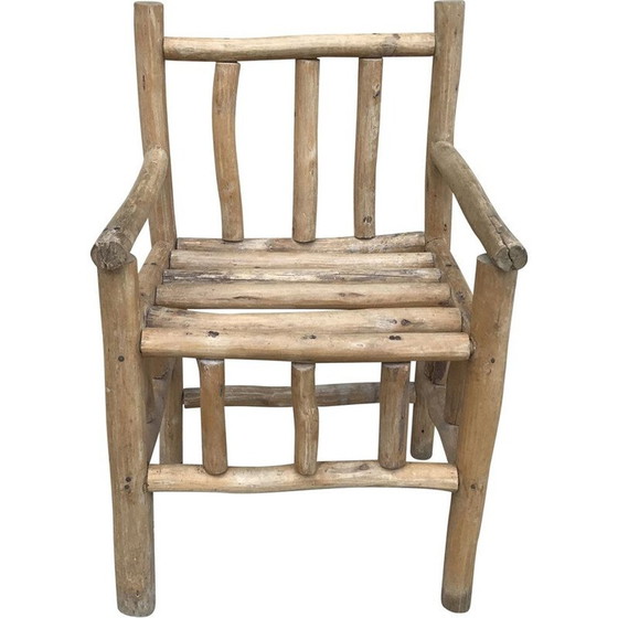 Image 1 of Vintage Art-Popular armchair in raw wood, 1950