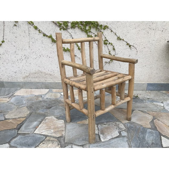 Image 1 of Vintage Art-Popular armchair in raw wood, 1950
