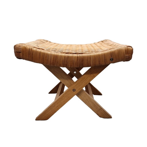 Folding Rattan Stool From Tcm, 1990s