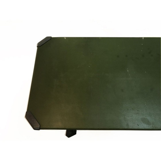 Image 1 of Green vintage desk in metal and vinyl by G. Banfi L. Belgiojoso E. Peressutti
