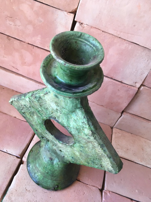 TAMEGROUTE POTTERY CANDLESTICK