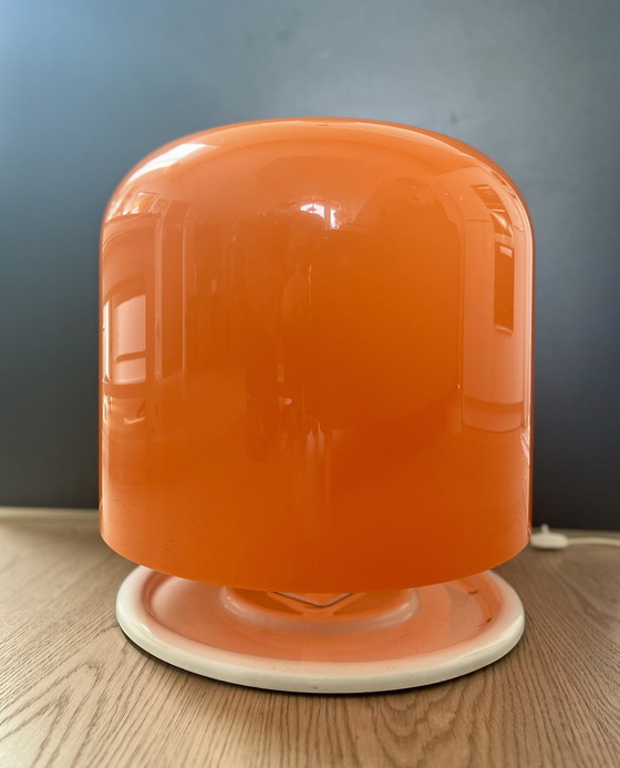 Image 1 of Xxl Meblo Guzzini Alvise Table Lamp By Luigi Massoni 45 Cm 1St Edition Space Age Italy 1960S