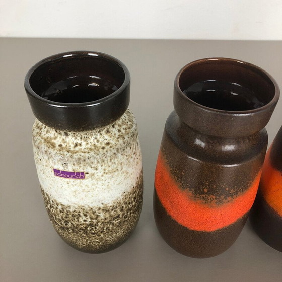 Image 1 of Set of 4 vintage fat lava ceramic vases from Scheurich, Germany 1970