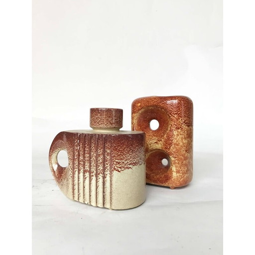 Set of vintage Bertoncello ceramic vases by Roberto Rigón, 1960s