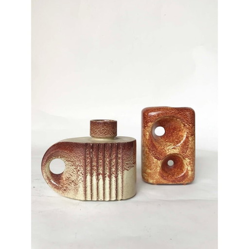 Set of vintage Bertoncello ceramic vases by Roberto Rigón, 1960s