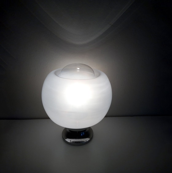 Image 1 of Lampada da tavolo vintage • Acciaio e vetro • Murano • Era spaziale • 1970