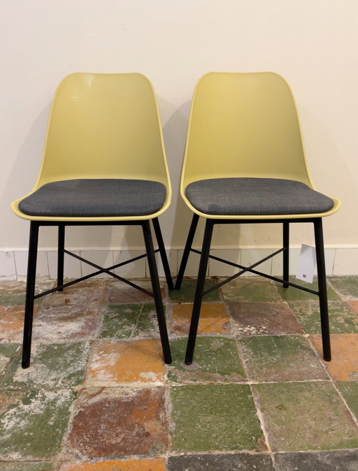 2X Plastic Chair 'Martijn' Yellow