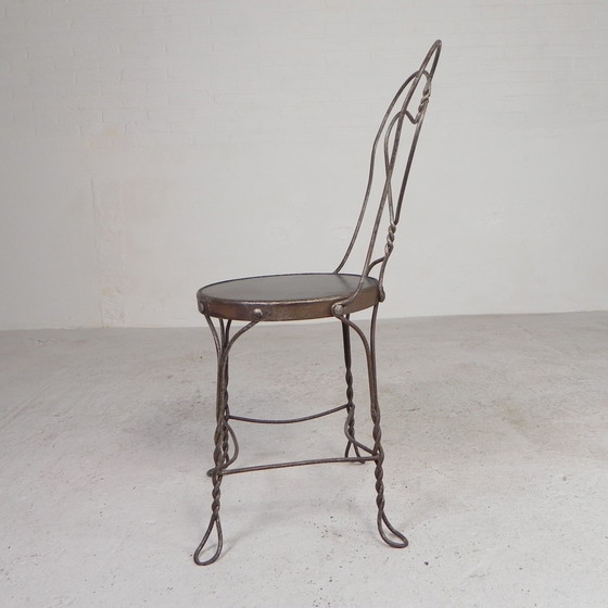 Image 1 of Ornate Steel American Ice Cream Parlor Chair, 1940s