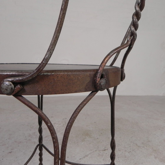 Image 1 of Ornate Steel American Ice Cream Parlor Chair, 1940s