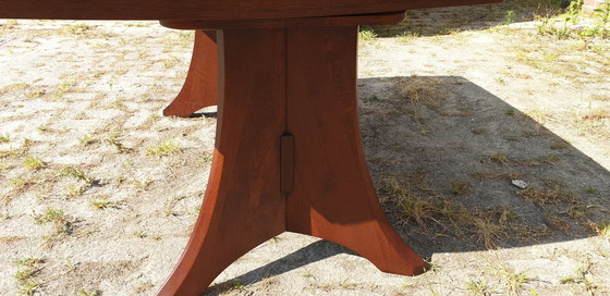 Image 1 of Cherrywood Art Nouveau Bannink Dining Room Table Extendable