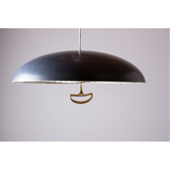 Image 1 of Vintage aluminum and brass pendant lamp by Vilhem Wolhert and Jorgen Bo Pour Poulsen, Denmark 1960