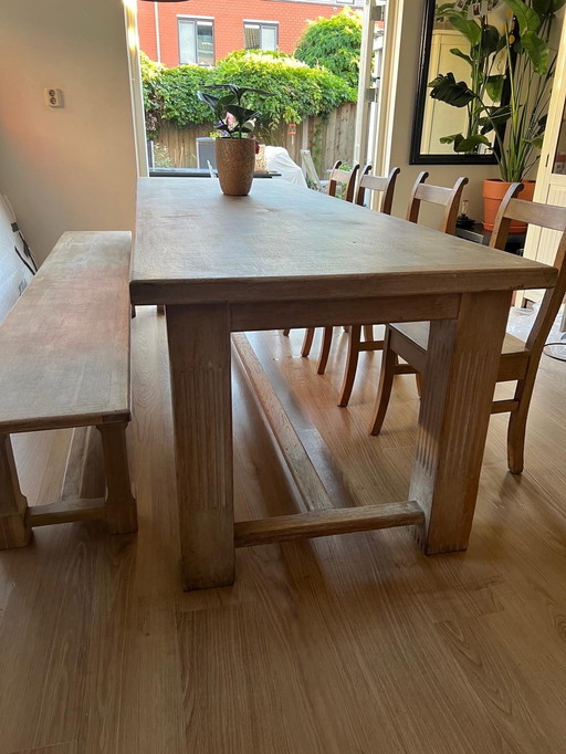 Solid oak dining room set