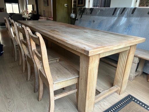 Solid oak dining room set