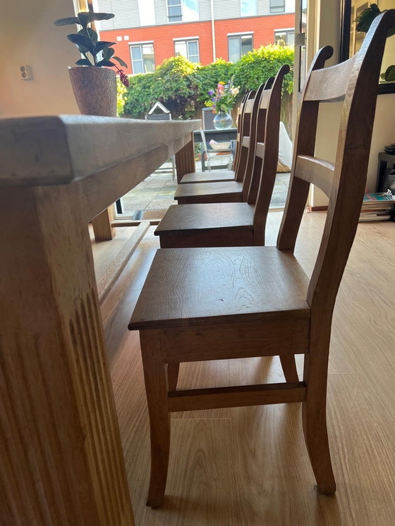 Image 1 of Solid oak dining room set