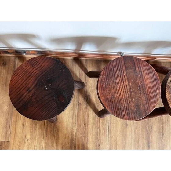 Image 1 of Set of 4 vintage tripod stools