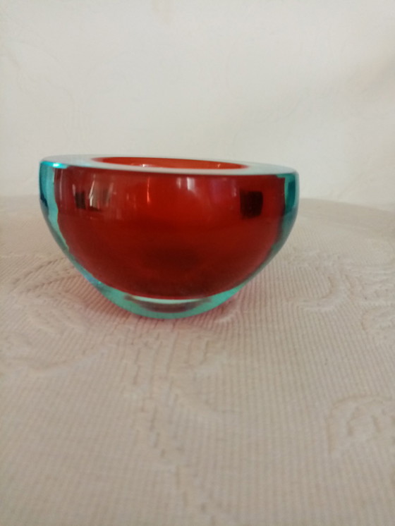 Image 1 of Cuenco decorativo de cristal de Murano Sommerso Geode, años 70 