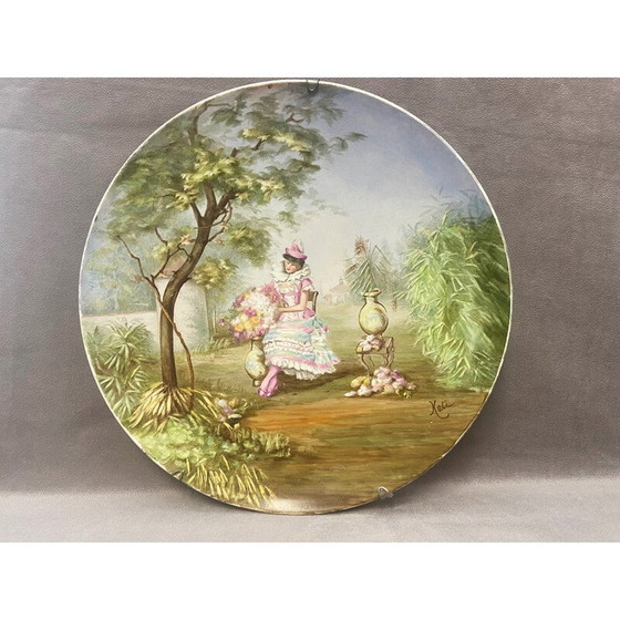 Image 1 of Vintage earthenware wall dish by Creil and Montereau, France