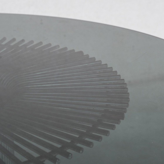 Image 1 of Vintage Space Age dining table with smoked glass top by Gastone Rinaldi for Rima, Italy 1970