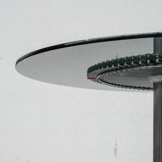 Image 1 of Vintage Space Age dining table with smoked glass top by Gastone Rinaldi for Rima, Italy 1970